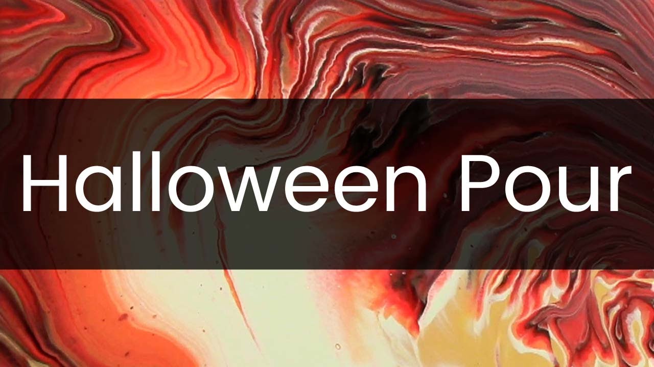 Acrylic Pour Fall Colors - Fiery Halloween Pour Painting