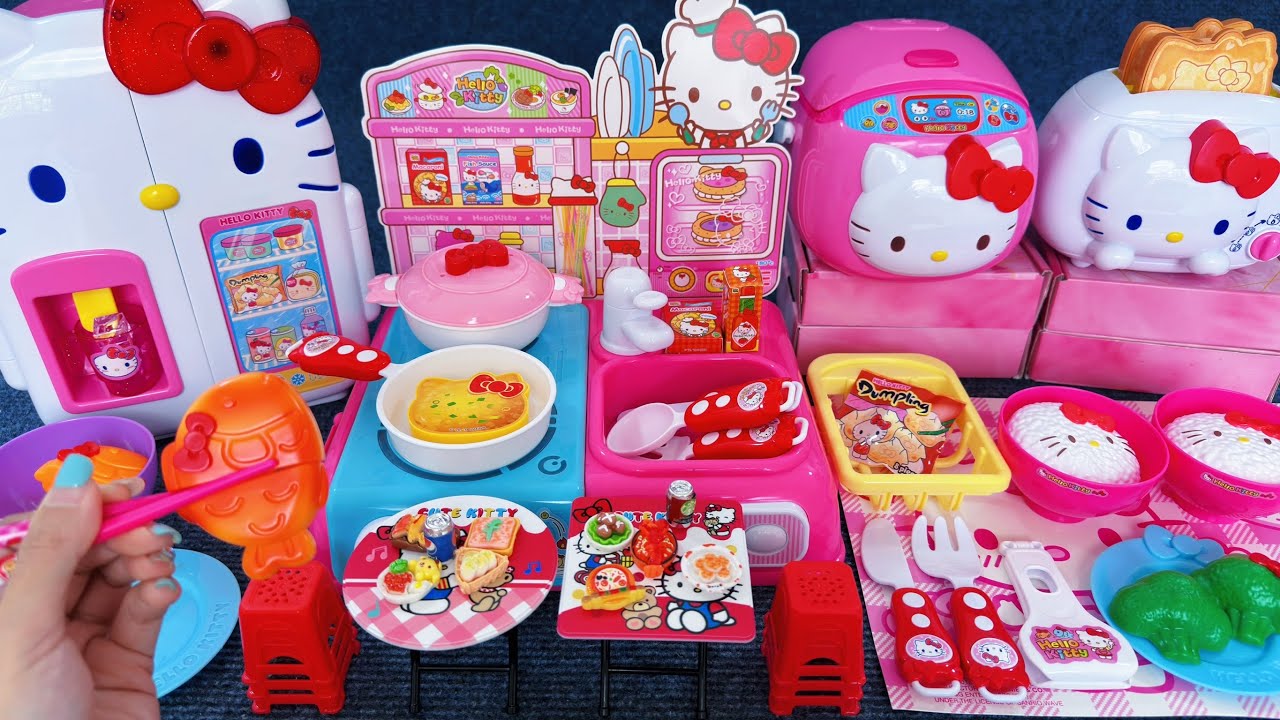 11 Minutes Satisfying with Unboxing HelloKitty Refrigerator & Sanrio Kitchen Review Toys | ASMR