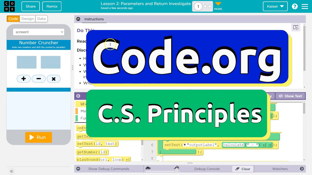 Code.org Lesson 2.1 Parameters and Return Investigate | Tutorial with Answers | Unit 7