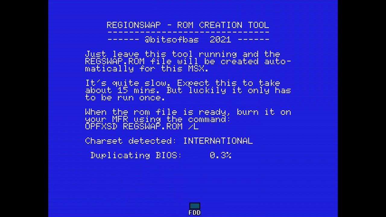 RegionSwap demo on openMSX