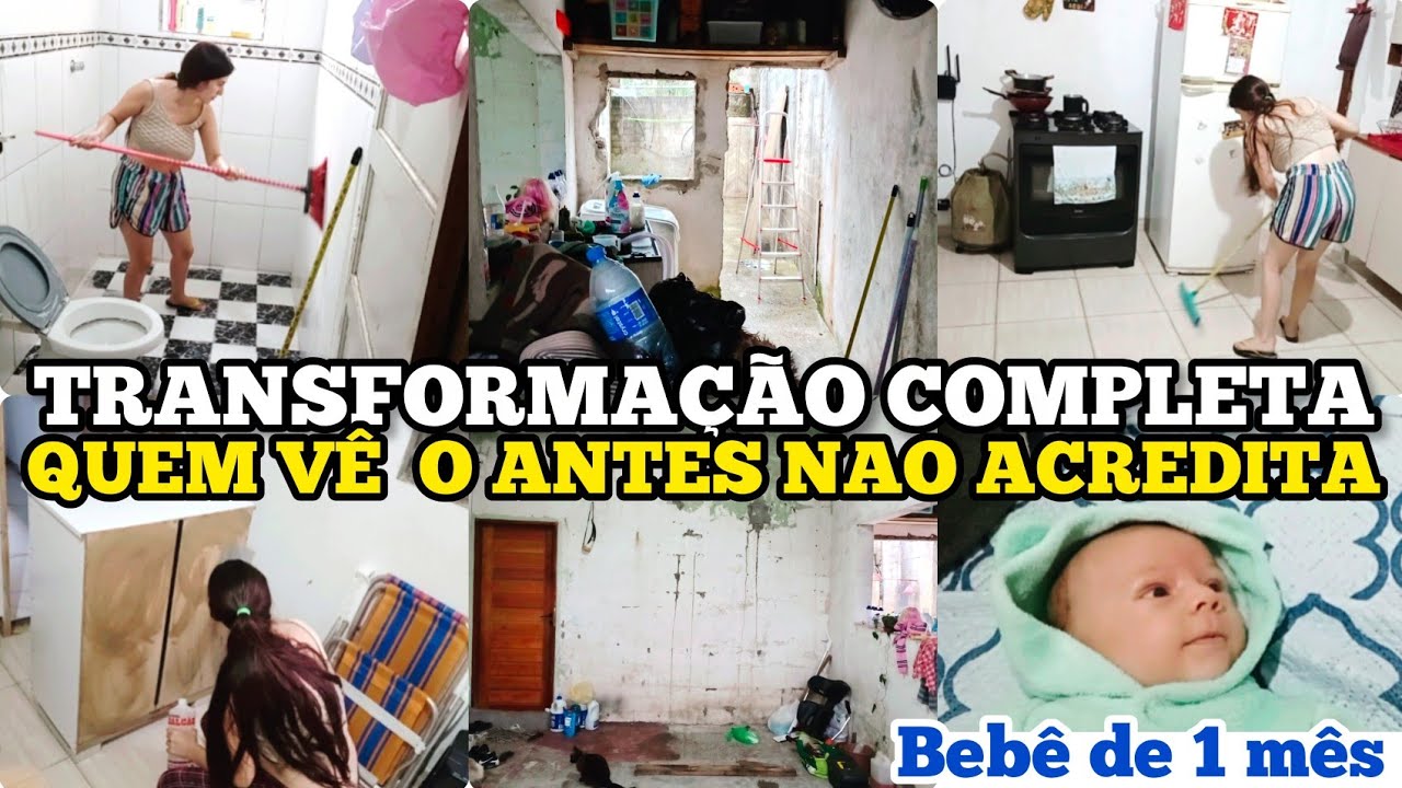 TRANSFORMAÇÃO COMPLETA NA CASA  FIZ SOZINHA COM UM BEBÊ  QUEM  VÊ  O ANTES NAO ACREDITA NO DEPOIS