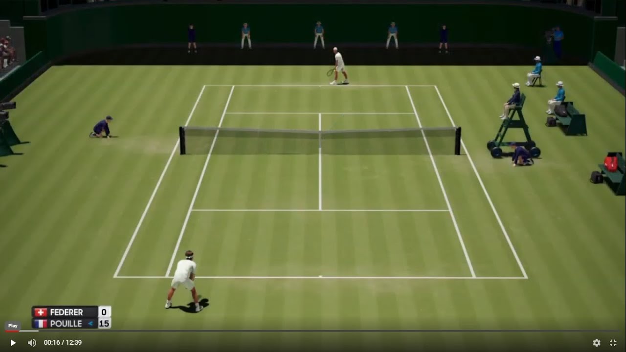 Roger Federer vs Lucas Pouille - Wimbledon 2019 - AO Tennis PS4