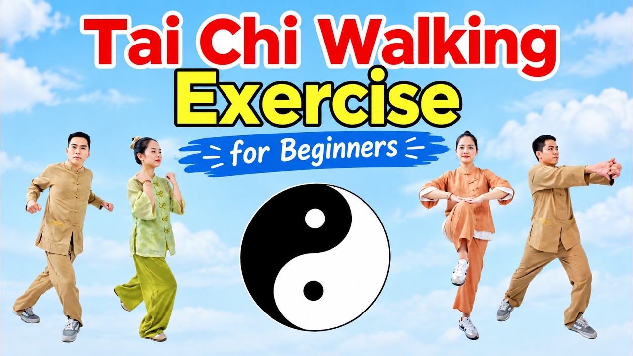 30-Minute Tai Chi Walking Exercise for Beginners at Home | Gentle Full-Body Workout