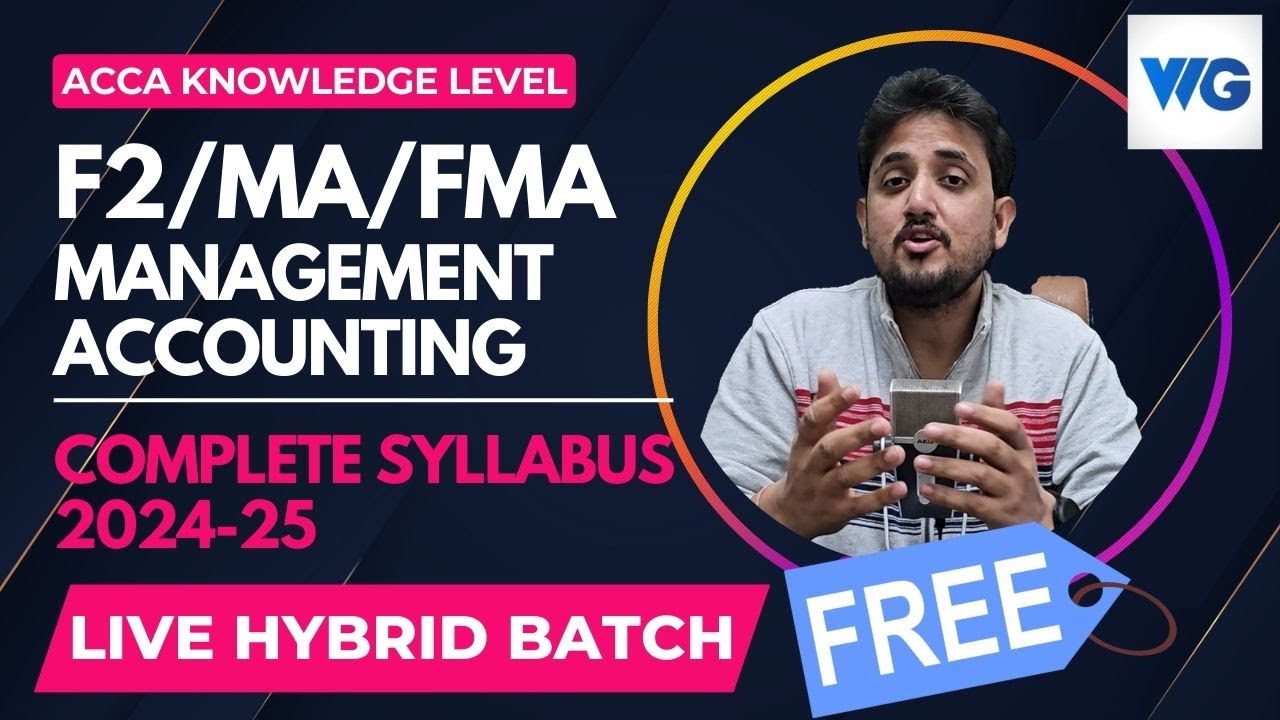 (1) Introduction to MA and Chapter 1(comp) | F2/MA - Management Accounting | Live classes(Wegyde)