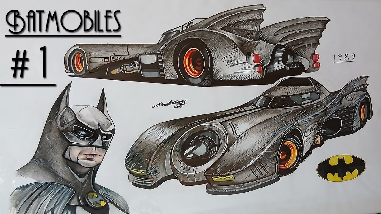 Batmobile Drawings : # 1 | 1989 | Michael Keaton`s | Time Lapse