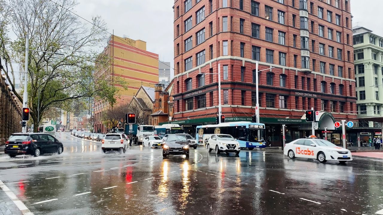 Walking tour from Elizabeth St, Central Station to George St | Sydney Australia Jul 2022