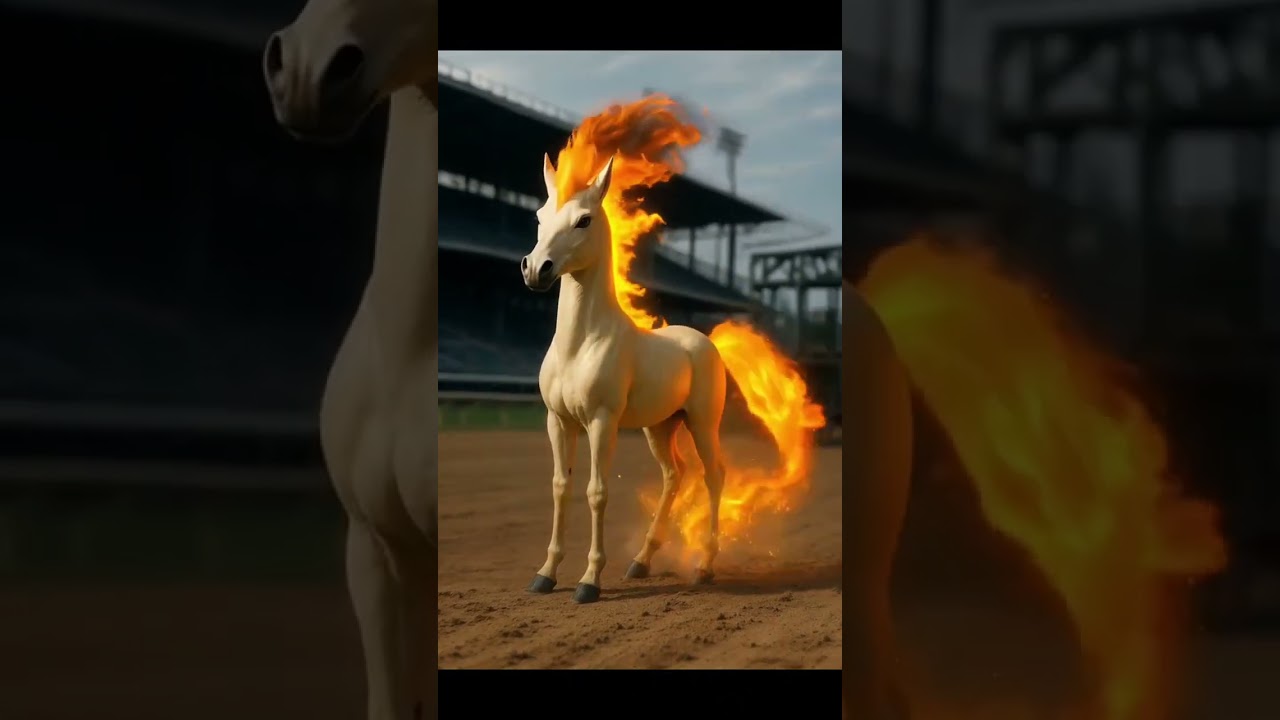 Real life Ponyta evolving into Rapidash #pokemon  #pikachu  #ai  #anime #ponytail #rapidash