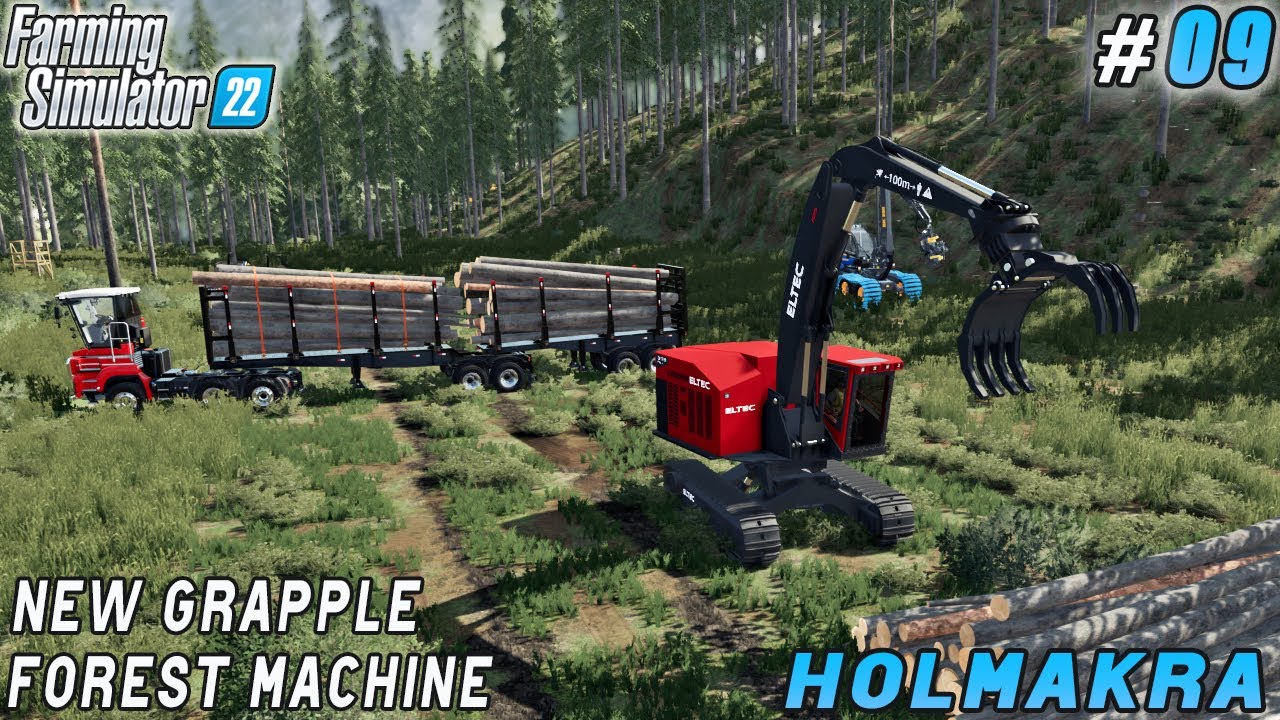 Buying new Grapple Forest Machine & truck with logging trailer | Holmakra Forestry  | FS 22 | ep #09