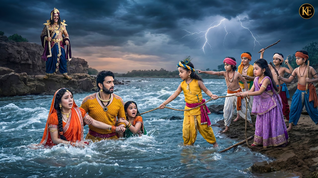 क्या कान्हा बचा पाएंगे यमुना में फंसे नंद बाबा और यशोदा मैया? || YMKN || Krishan leela