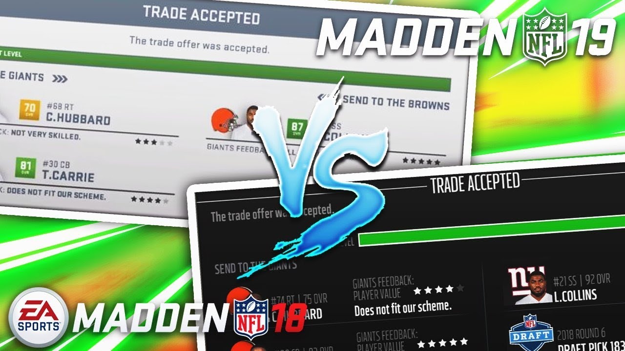 Madden 19 Trades vs. Madden 18 Trades