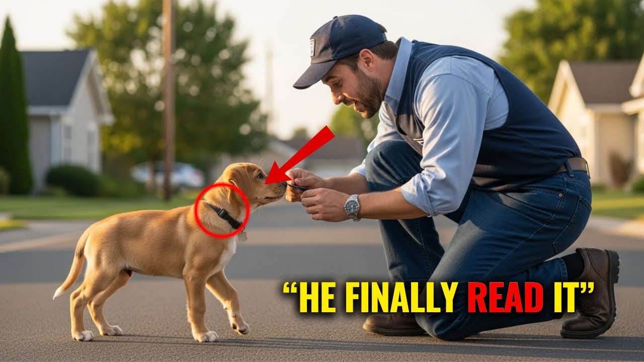 Puppy Follows Mailman For Weeks — Until He Reads the Collar
