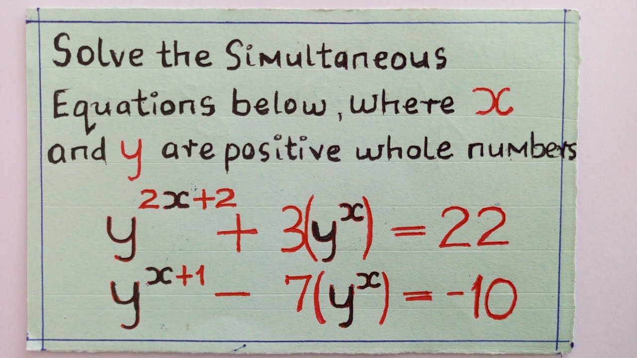 The Brand new Simultaneous Equation that will  blow your mind