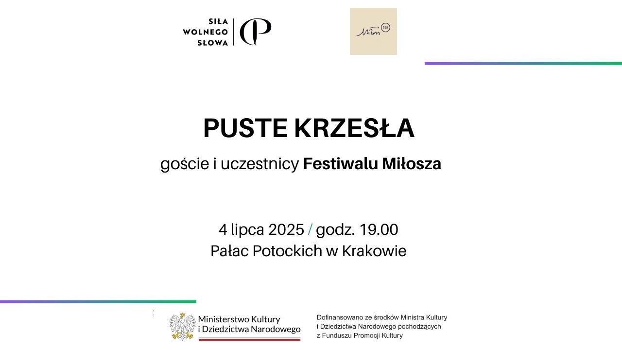 Siła Wolnego Słowa: Empty chairs / Festiwal Miłosza