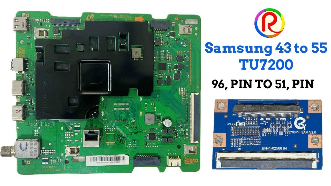Samsung 43 TU7200 96 PIN TO 51 PIN  43 TO 55 , #display #panel #tv