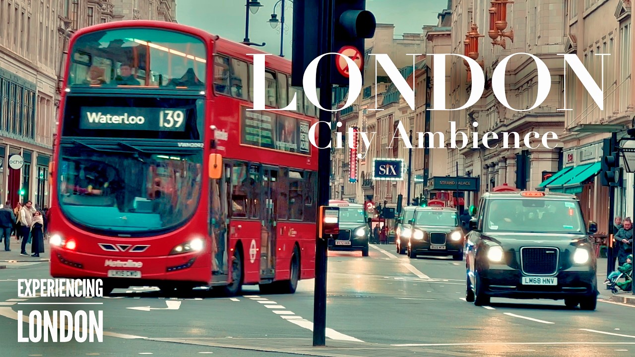 London's City Ambience: ASMR Traffic Soundscape & 4K HDR Video - City Sounds & Car Sounds Effect!