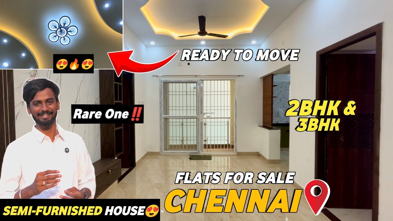 Beautiful😍House for sale in Chennai Ambathur🏡Near Cosmo IT Park🔥Fully Semi-Furnished Flats😱
