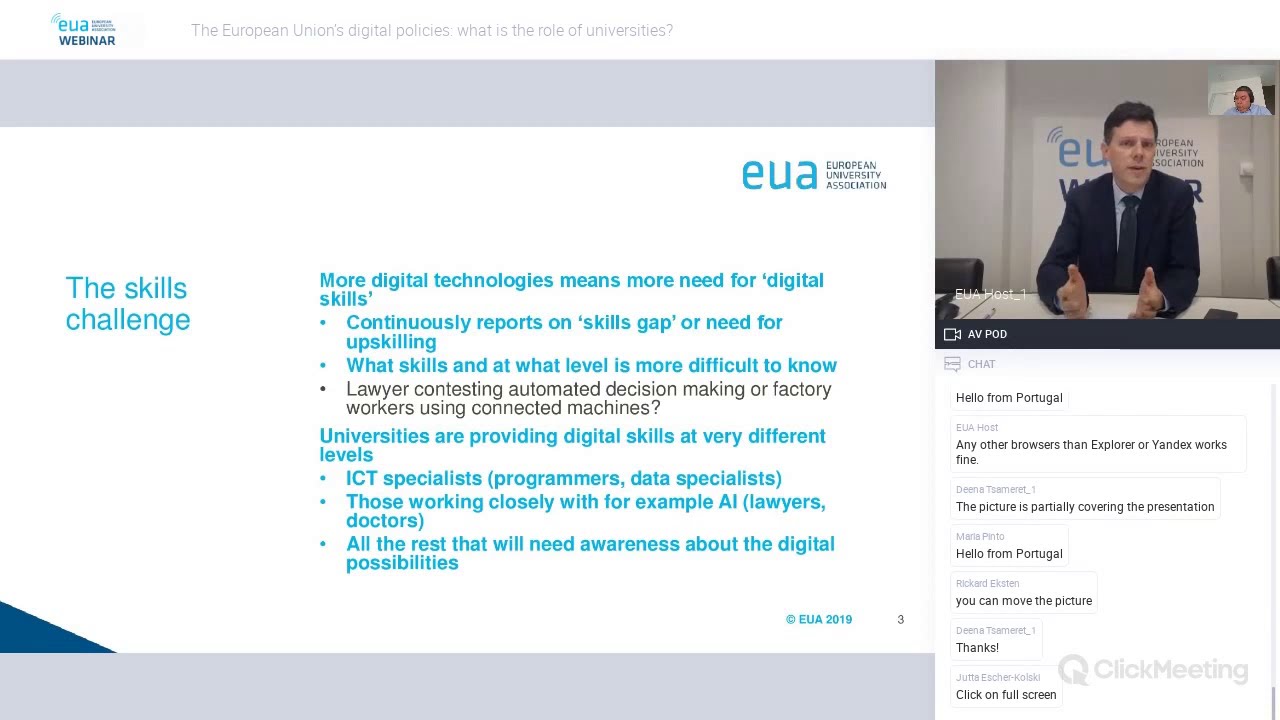 EUA webinar: The European Union&rsquo;s digital policies: what is the role of universities?