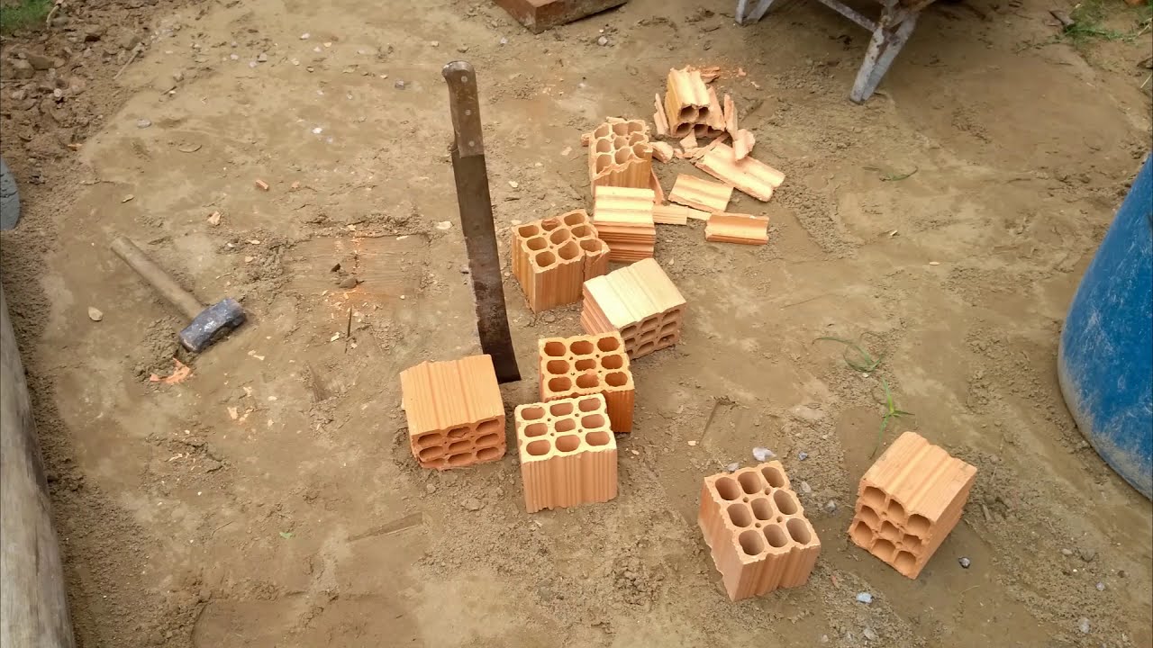 como cortar tijolo com facão - novidade!