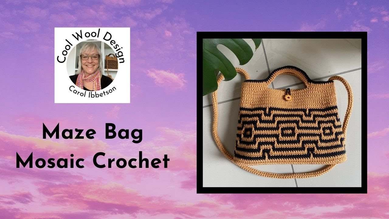 Maze mosaic crochet bag