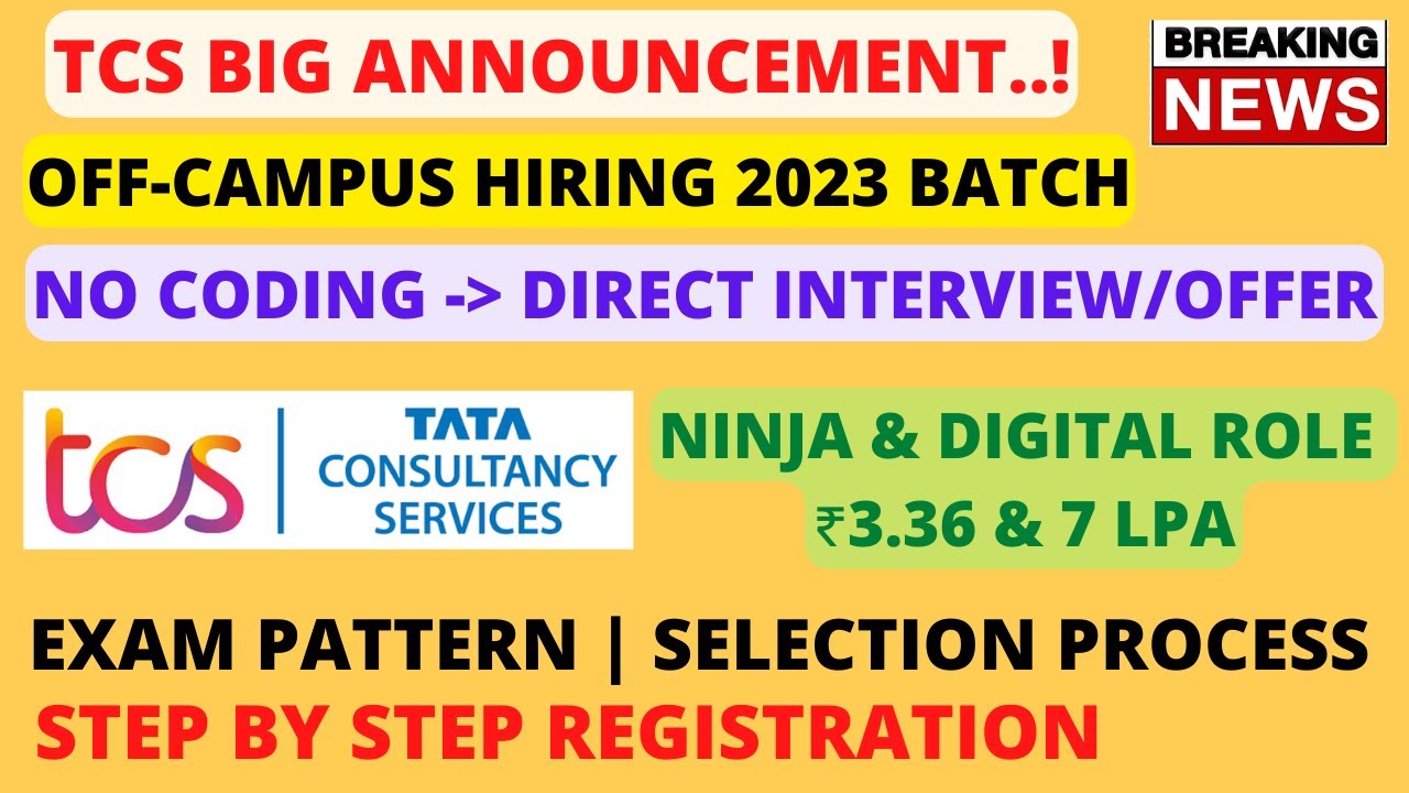 TCS Ninja & Digital | Off-Campus 2023 batch | No Coding | Direct Offer? | New Exam Pattern