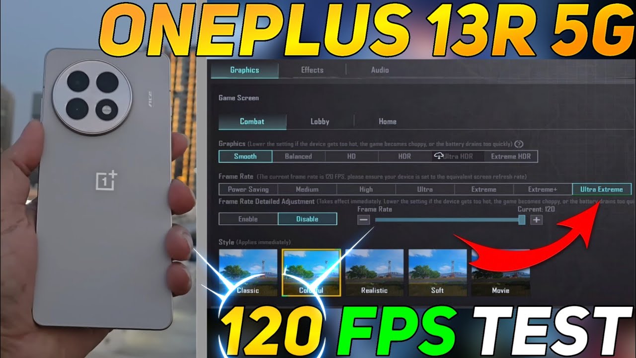 ONEPLUS 13R 5G BGMI 120 FPS TEST | ONEPLUS 13R 5G BGMI GAMING TEST | 8 GEN 3 PROCESSOR 🥵🔥