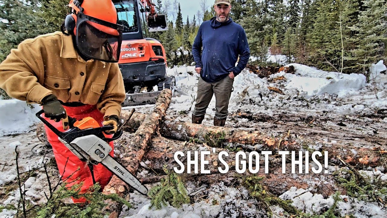 Harvesting Timber on Our Off Grid Property | Sawmill Prep Begins