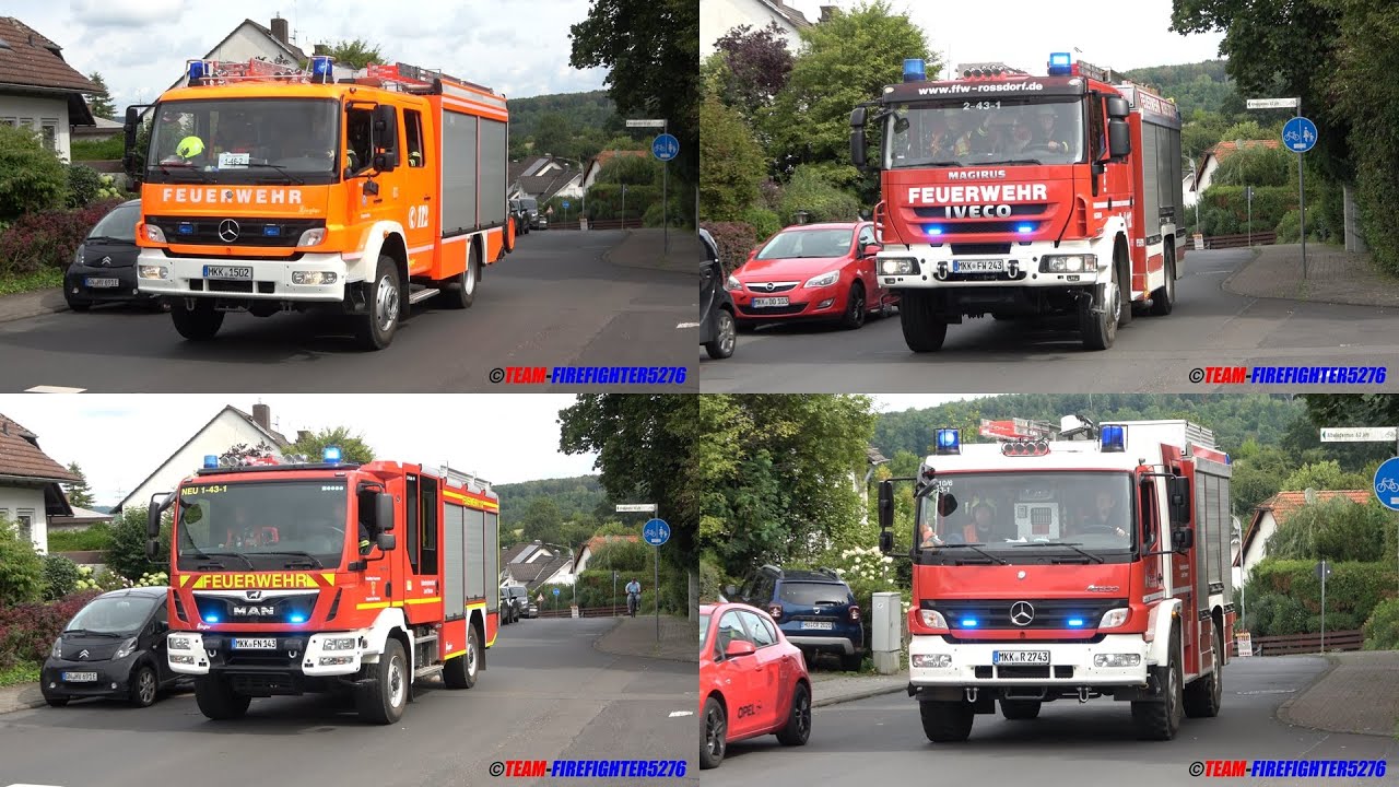 [Verkehrsunfall - brennender Bus] Gro&szlig;&uuml;bung von Feuerwehr und Johanniter Unfallhilfe in Hammersbach