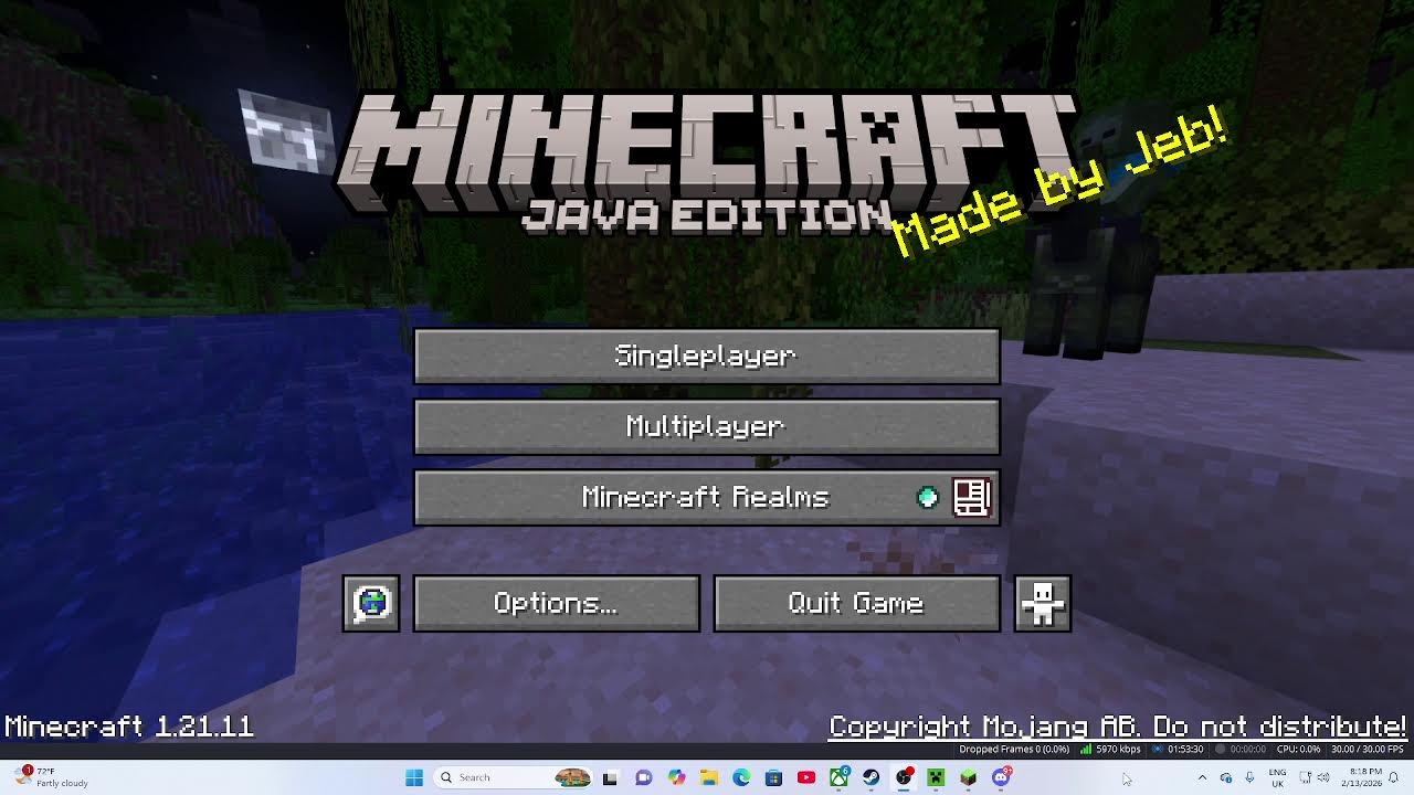 minecraft java live first time