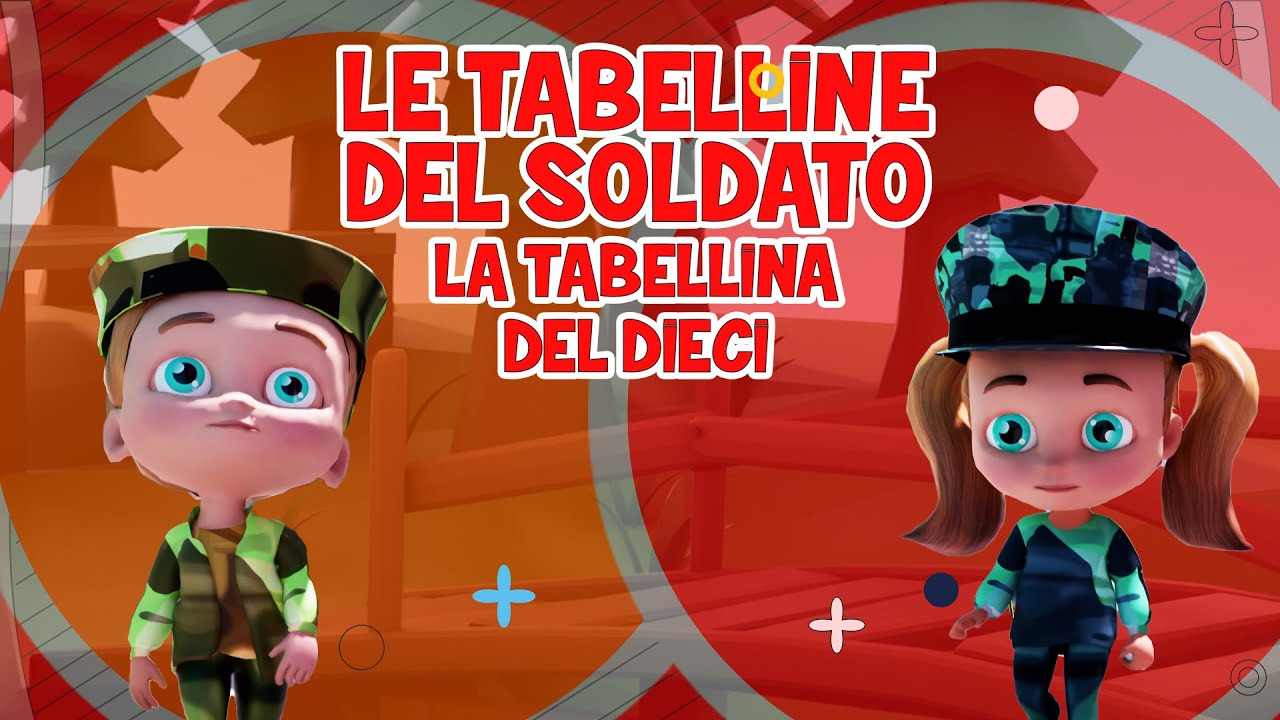 Tabellina del 10 - Le tabelline del soldato - baby dance - canzoni per bambini - musica per bimbi