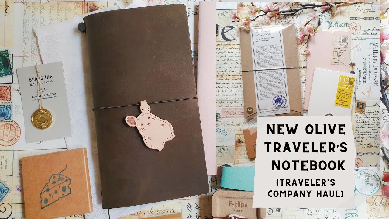 NEW OLIVE Traveler’s Notebook unboxing and set up (+ Traveler's company Haul)