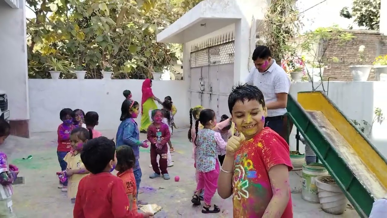 Kids playing with colour 