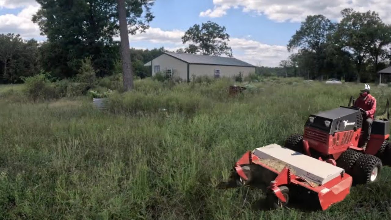 Previous Homeowner Left Us a Mess to Clean Up!  Ventrac Blows Up Mowing This Overgrown Property!