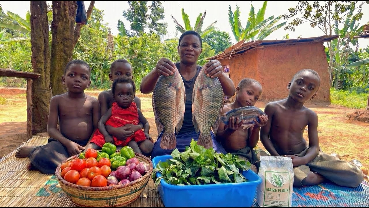 Real African Village Food! Fresh Tilapia & Posho Cooked the Traditional Way