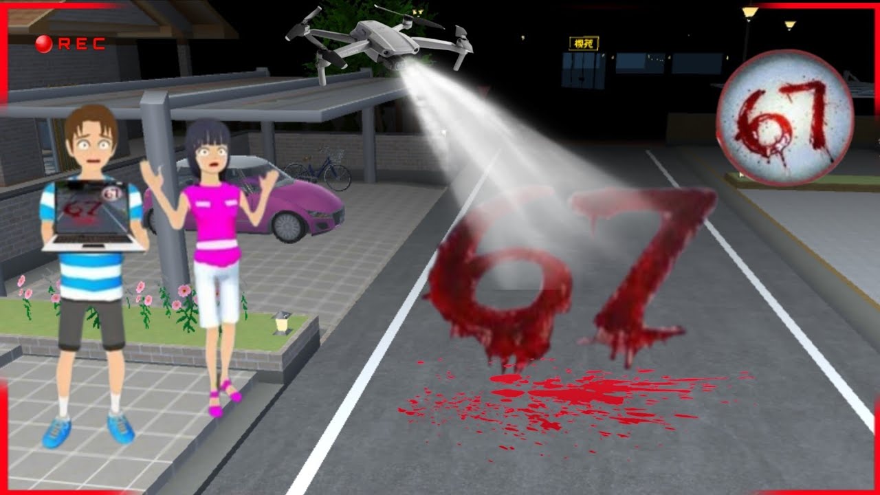 Yuta mio panick CCTV merekam ANGKA 67 BERLUMURAN D4R4H DI Depan Rumah 😭😱||sakura simulator schools