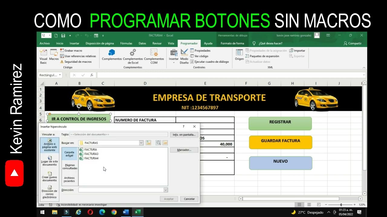 Como PROGRAMAR BOTONES en EXCEL sin MACROS