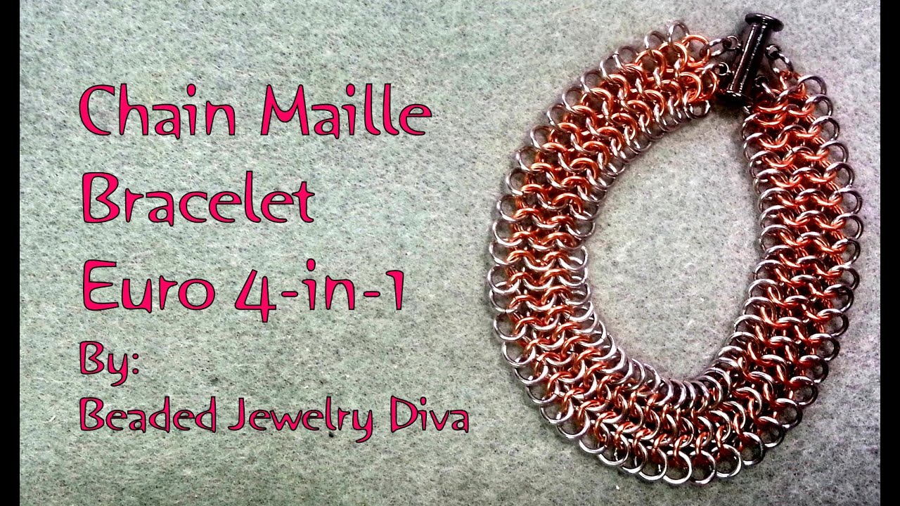 Chain Maille Bracelet Tutorial - How to do European 4-in-1 Weave