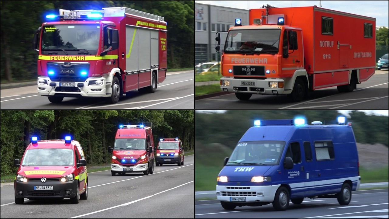 [GROßBRAND in MONHEIM!] - KREISALARM | EINSATZFAHRTEN - FEUERWEHR, THW und MEHR!