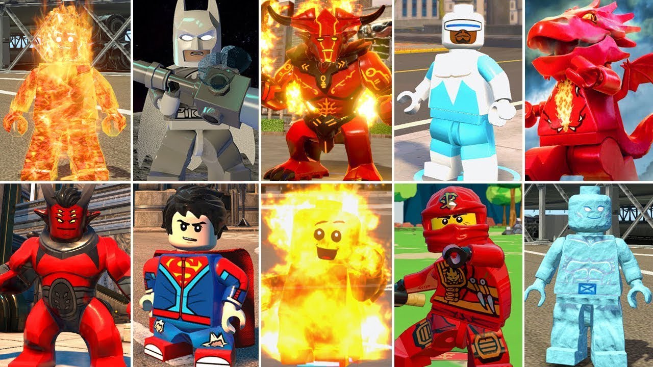 Все персонажи огня / льда в видеоиграх LEGO