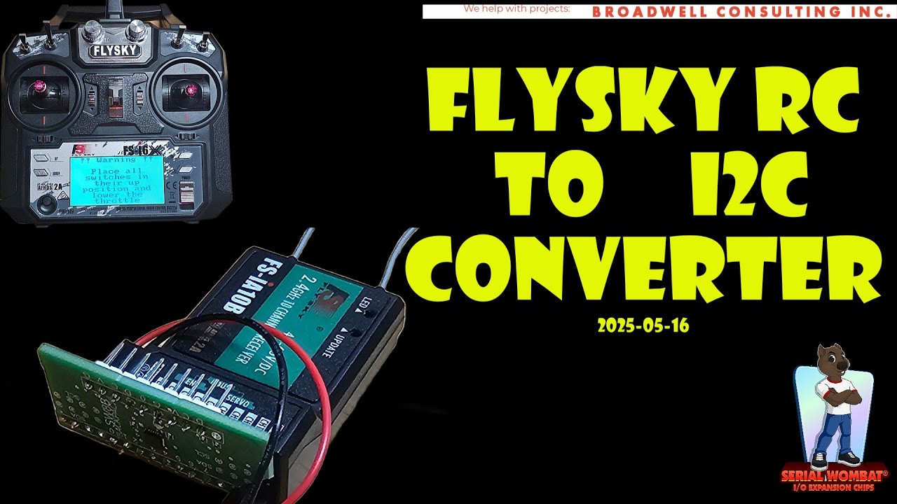 RC Receiver Pulse to I2C Converter - SW8B Backpack board with FlySky FS-i6X and FS-IA6B