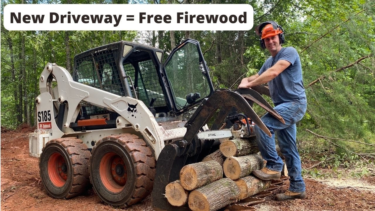 Pushing a New Driveway and Getting Free Firewood in the Process