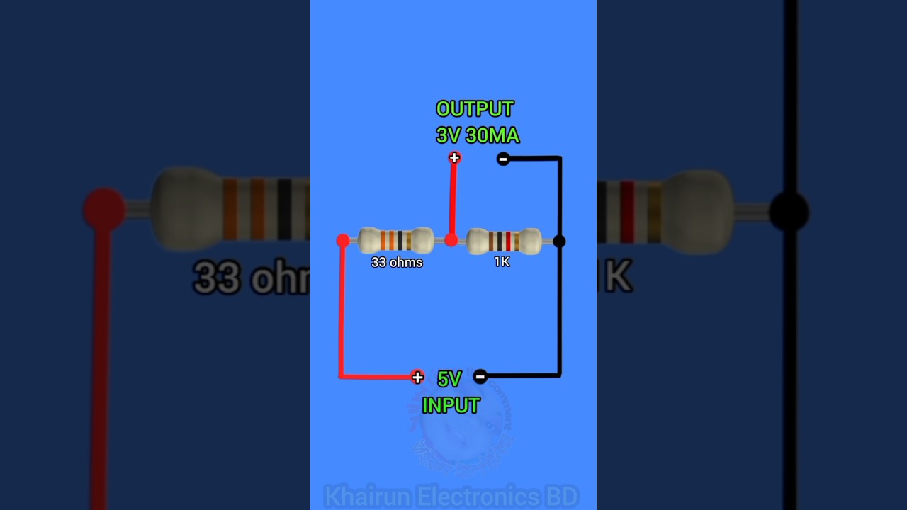 how to make 5V to 3V converter using register #khairunelectronicsbd #youtubeshorts #shortsfeed