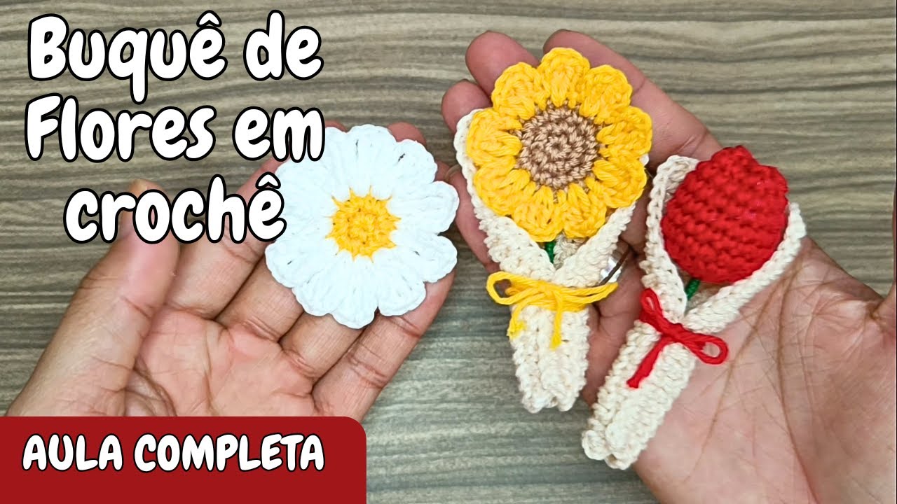 Buquê de Flores em Crochê 🌼 Várias Flores Passo a Passo