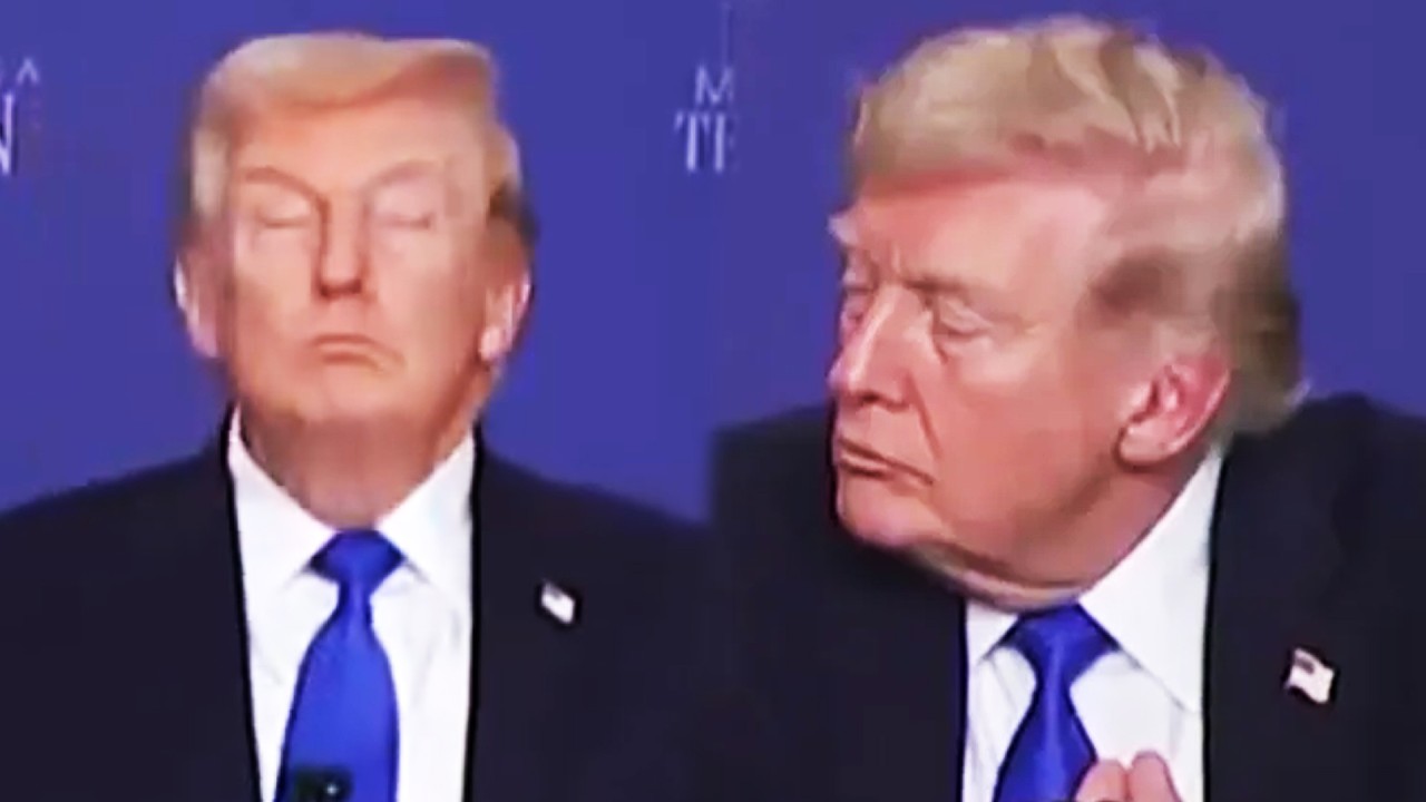 Trump ASLEEP while they kiss his a$$