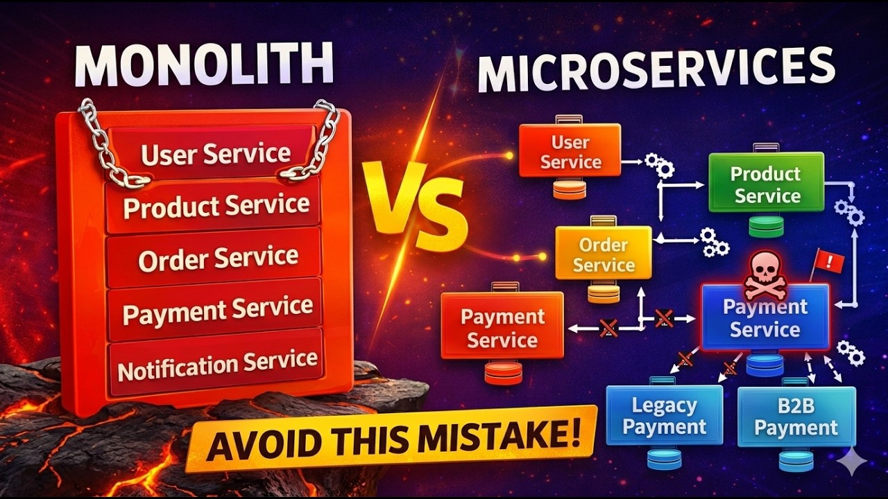 Monolith vs Microservices (Most Engineers Get This WRONG) | When to Use What (Interview Guide)