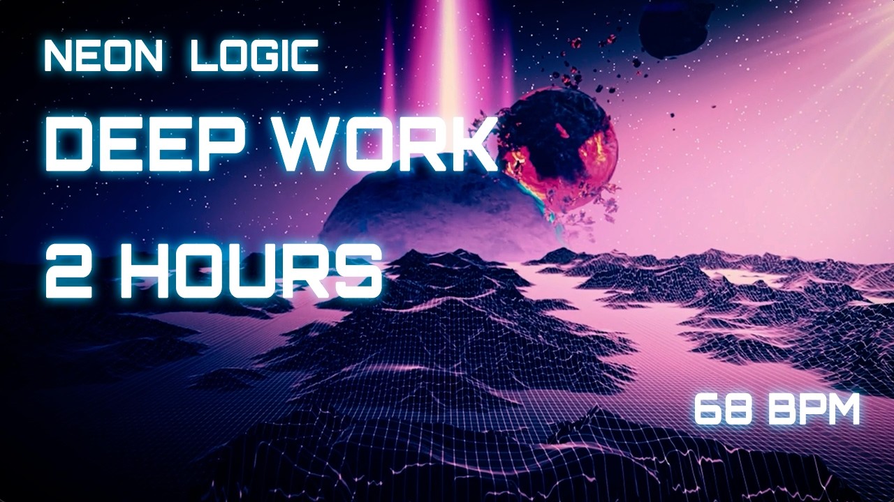 Neon Space Ambient Music – 2 Hours Deep Work Music | Focus, Study, Coding