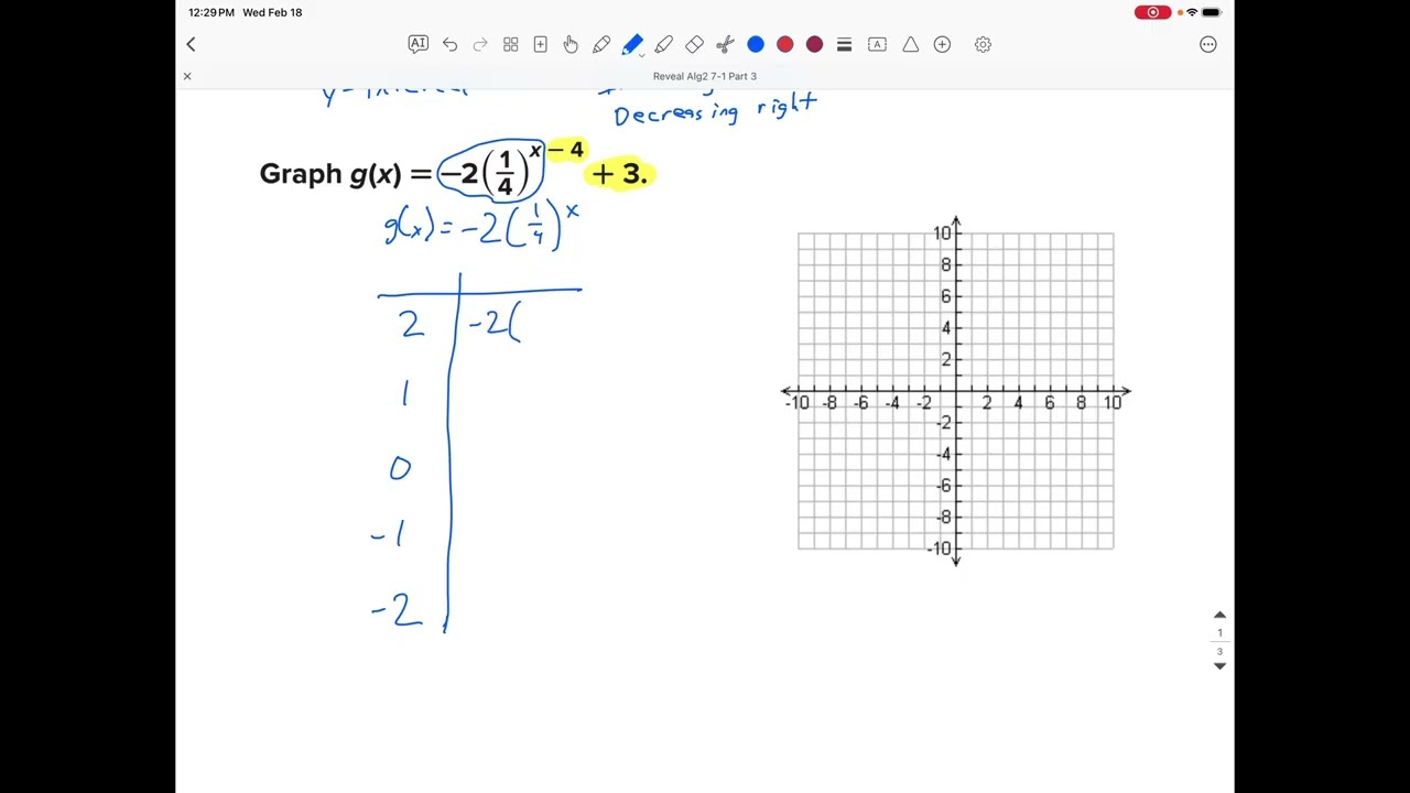 Reveal Algebra 2 Lesson 7-1, Part 4
