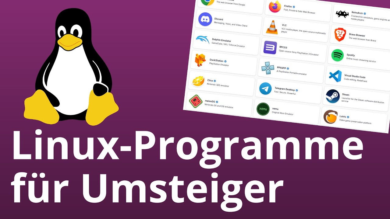 Meine empfohlenen Linux-Programme für Umsteiger