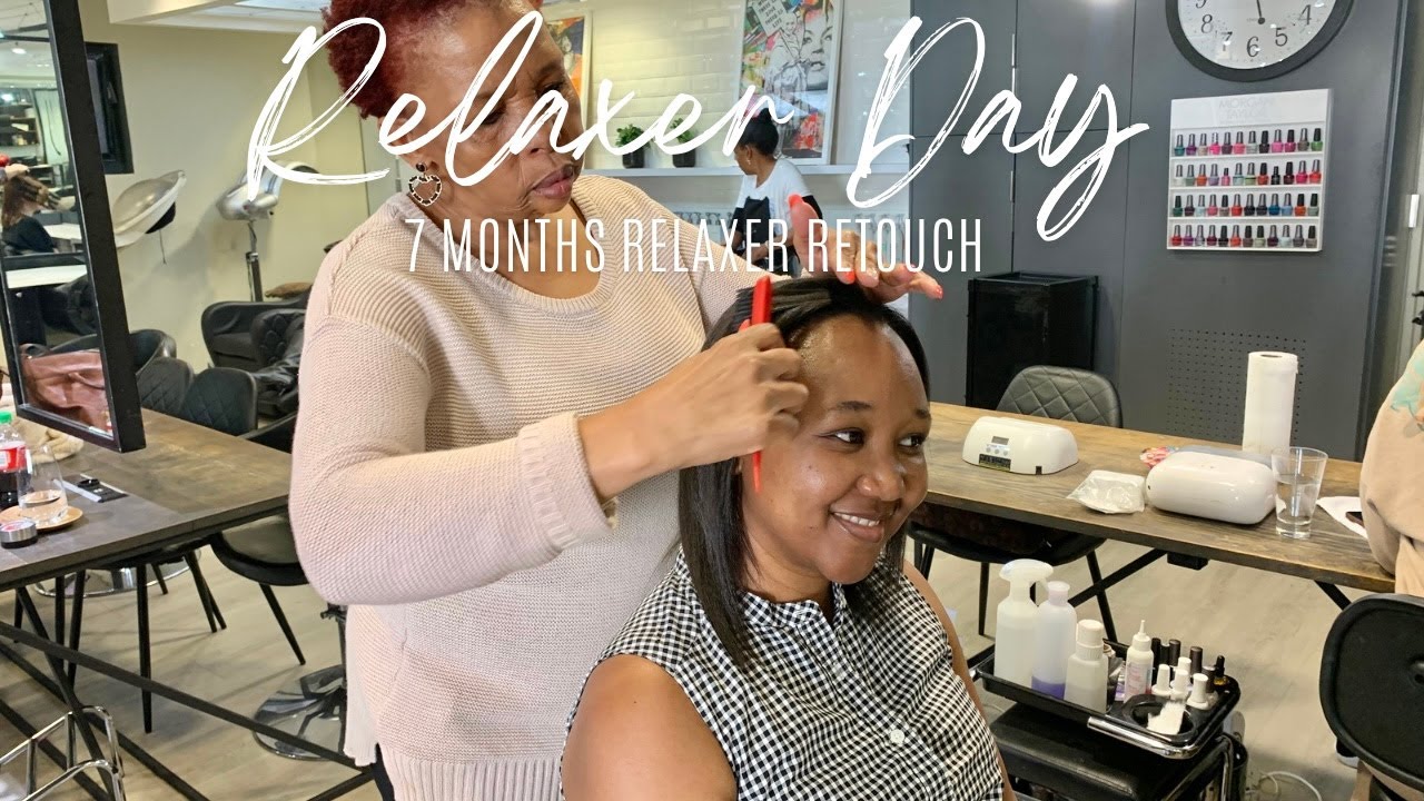 Relaxer Retouch Routine at the Salon with Dark & Lovely | How to Apply relaxer, Wash, Trim & Style