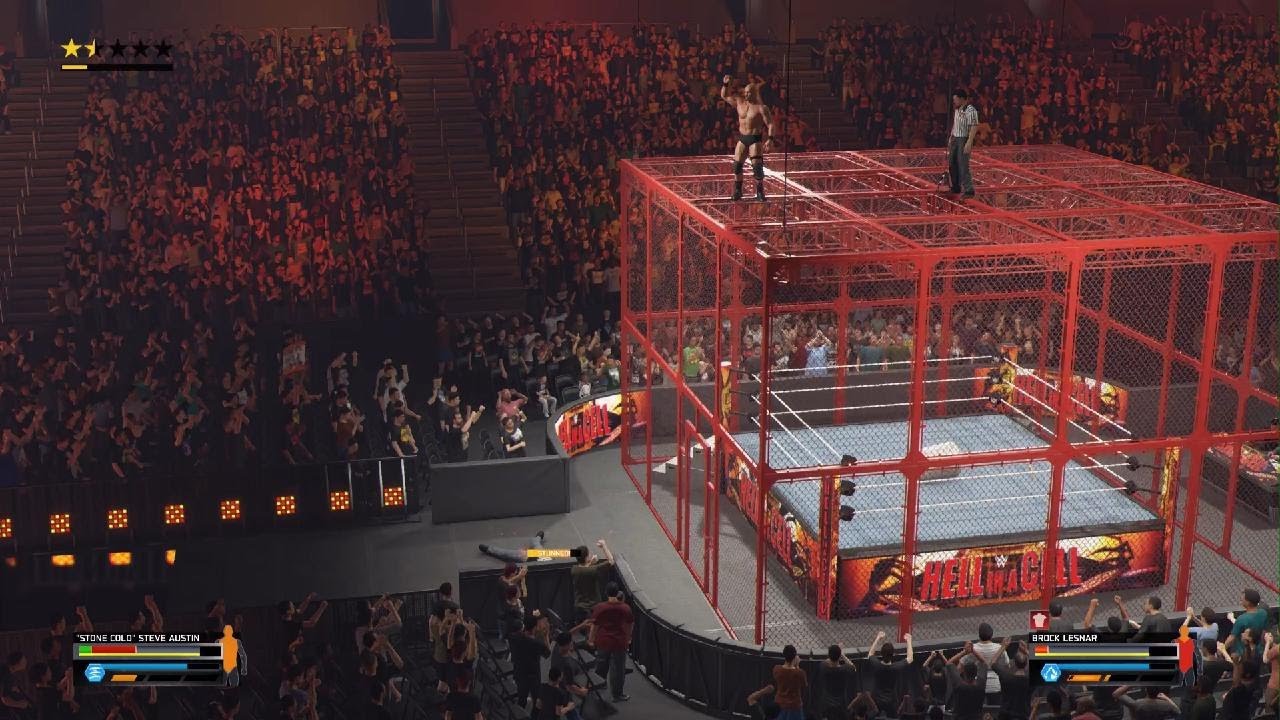 WWE 2K25 - Stone Cold vs Brock Lesnar | HELL IN A CELL MATCH | PlayStation 5
