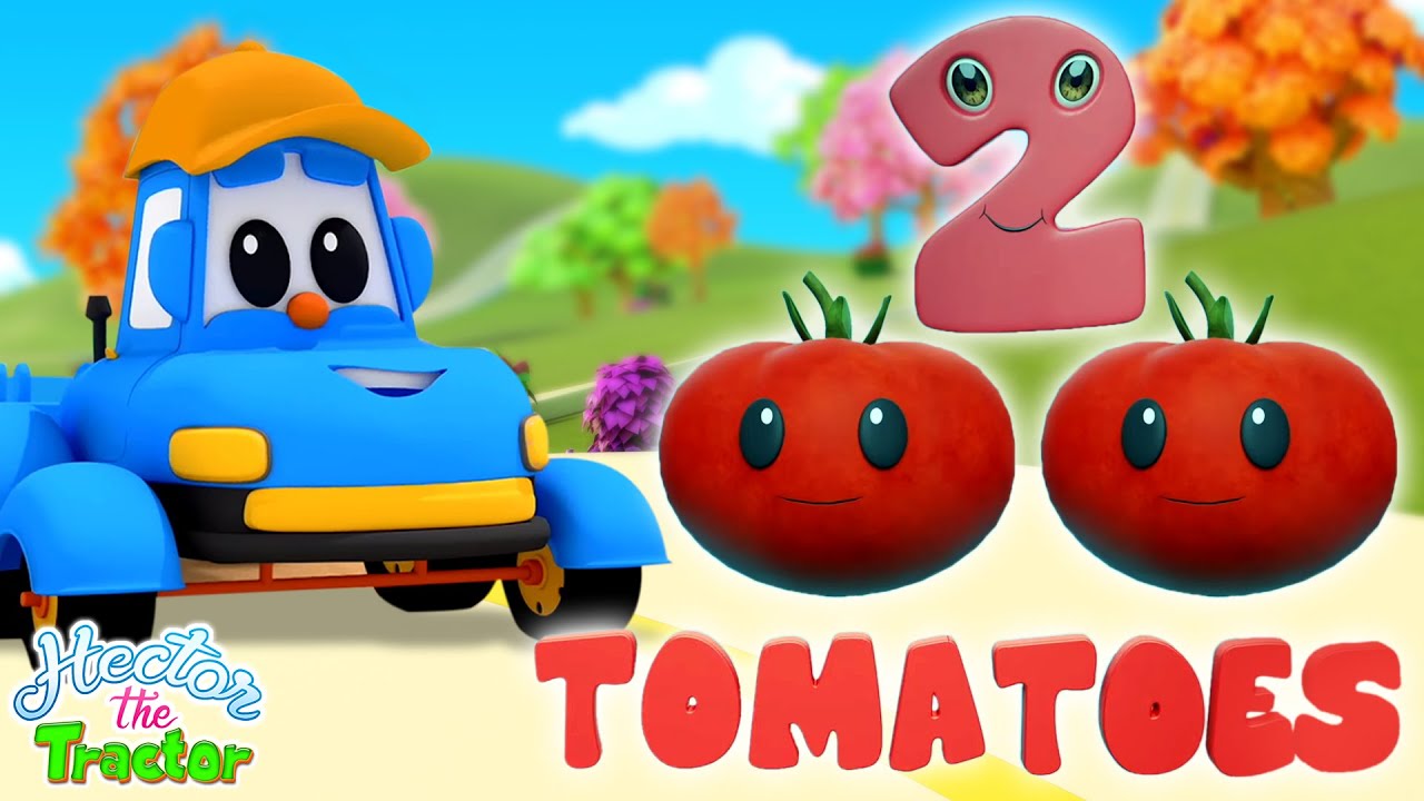 Count Veggies with Hector the Tractor + Educational Cartoon Vehicle Videos for Kids